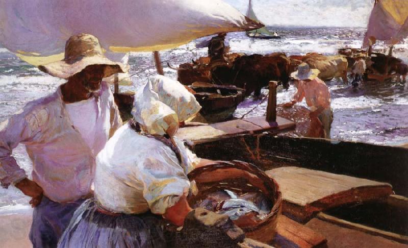 Joaquin Sorolla Y Bastida The Beach of Valencia,the sun of Morning Norge oil painting art
